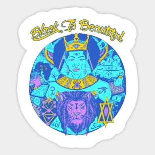 Neon Blue Black King Wise King Black Is Beautiful Sticker